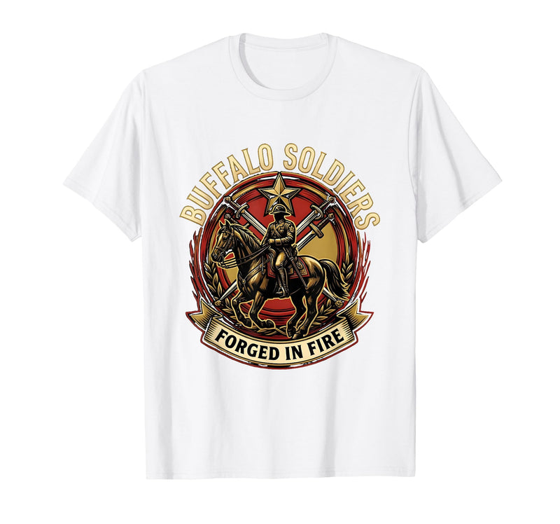 Mademark Buffalo Soldiers Forged in Fire Military Tribute T-Shirt - White