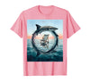 Mademark Shark Fin Circling Deck Chair Cruise Design T-Shirt - Pink