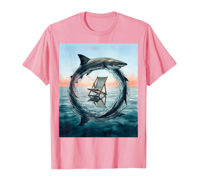 Shark Fin Circling Deck Chair Cruise Design T-Shirt