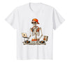 Funny Skeleton DJ Halloween Men Outfit Skeleton DJ Halloween Costume Turntable Music Funny Men Boys T-Shirt - White