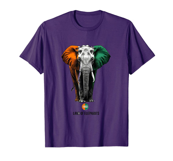 Mademark Land of Elephants, 1960 National Pride Design T-Shirt - Men - Purple