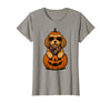 Funny Retro Maltipoo mom Halloween Spooky Cavapoo Pumpkin Halloween Doodle Dog Lover T-Shirt - Slate Grey