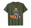 Spooky Cocker Spaniel Skeleton Costumes Halloween Cocker Spaniel Skeleton Jack O Lantern Funny Dog Halloween T-Shirt - Olive