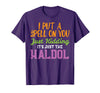 Halloween Nurse Shirts For Women Scrub Costumes Spell Just Kidding Haldol Funny Nurse Halloween RN ICU Women T-Shirt - Purple