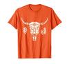 Buffalo Animals Gift Idea Bison Buffalo Skull Animal Design T-Shirt - Orange