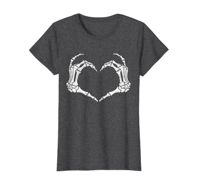 Halloween Tees for Women Men Kids Skeleton Hands Heart Halloween Rock Costume Men Women Kids T-Shirt