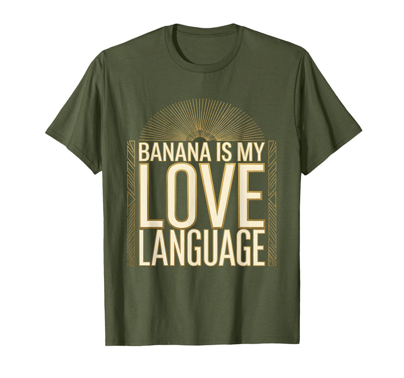 Mademark Banana Is My Love Language Monkey Design T-Shirt - Men - Olive Green