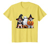 English Bulldog Halloween Funny Dog Lover Pumpkin Witch T-Shirt - Lemon Yellow