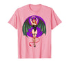 Classic Vintage Pin-Up Sexy Girl by YUX Sexy Succubus Monster Halloween Hand Heart Pin-Up Girl Devil T-Shirt - Pink