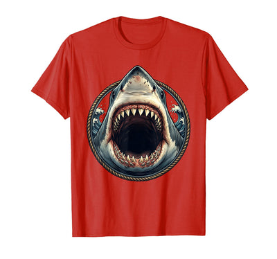 Shark Open Jaw Rows of Teeth Graphic Design T-Shirt