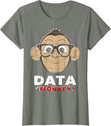 Data Monkey Data Evaluator Code Programmer T-Shirt - Olive Heather