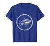 Mademark Lone Shark Dark Ocean Graphic Design T-Shirt - Royal Blue