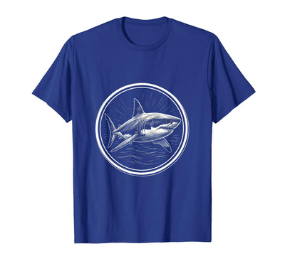 Lone Shark Dark Ocean Graphic Design T-Shirt