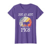 Pigs Lover Gift Co. Just an Aunt Who Loves Pigs T-Shirt - Purple Heather