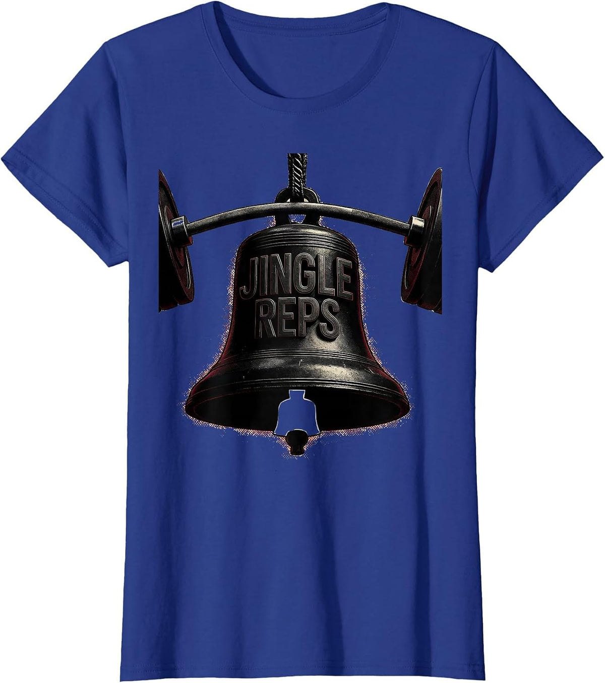 Women's Jingle Reps Blackwork Dotwork Christmas Weightlifting Gym T-Shirt - Royal Blue