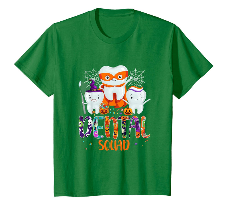 Dental Squad Trick Or Teeth Dentist Halloween Dental Squad Funny Trick Or Teeth Dentist Halloween Ghost T-Shirt - Kelly Green