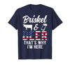 Brisketarian Shirt and Cow Smoking Apparel Brisket and Beer That's Why I'm Here Beef Grilling Cow BBQ T-Shirt - Navy Blue