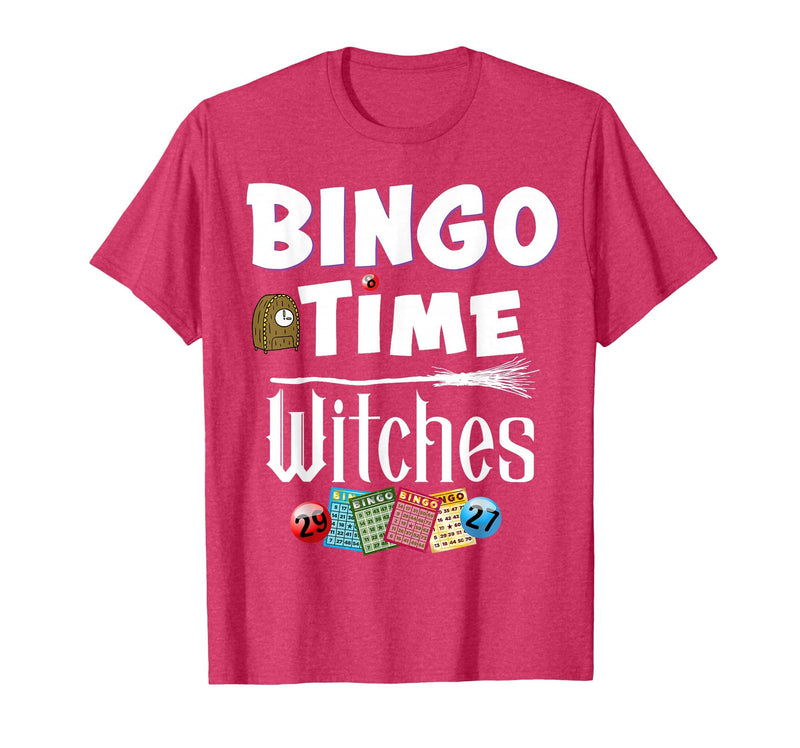 Bingo Time Witches Halloween Bingo Player Novelty Halloween Bingo Time Witches Funny Women Bingo Player T-Shirt - Red Heather