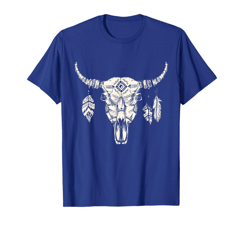 Buffalo Animals Gift Idea Bison Buffalo Skull Animal Design T-Shirt - Royal Blue