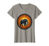 Mademark Elephant Silhouette Giant Sunset Graphic T-Shirt - Women - Slate Grey