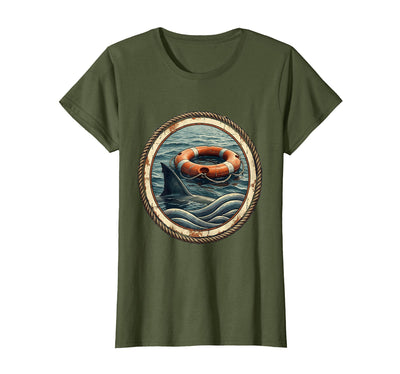 Shark Fin Rescue Buoy Lifeguard Graphic T-Shirt