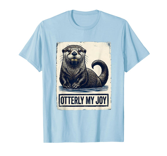 Mademark Men's Otterly My Joy Rubber Stamp Sea Otter Humor Gift T-Shirt - Baby Blue