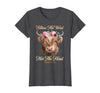 Christian Western Highland Cow Lovers Tees Follow The Word Not The Herd Christian Western Highland Cow T-Shirt - Dark