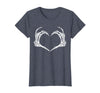 Halloween Tees for Women Men Kids Skeleton Hands Heart Halloween Rock Costume Men Women Kids T-Shirt - Heather Blue