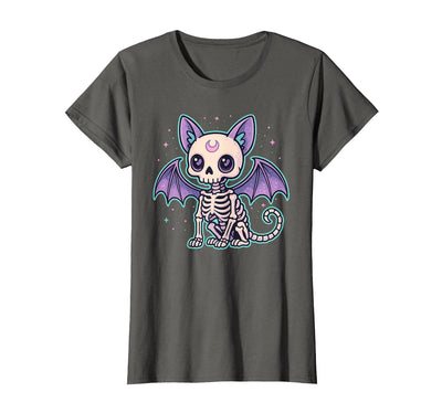 Kawaii Pastel Goth Cat Bat Skeleton For Kids Kawaii Pastel Goth Cute Cat Bat Skeleton Halloween Kids T-Shirt
