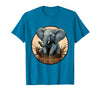 Mademark Baby Elephant Splashing in Muddy Puddle T-Shirt - Men - Sapphire Blue