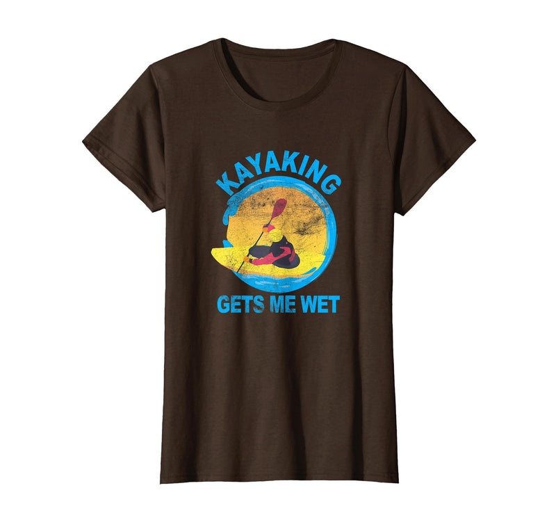 Groundhog Tees Kayaking Gets Me Wet Halloween Funny T-Shirt T-Shirt - Brown