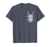 Funny Skeleton Halloween Vintage Stay Spooky Hand Skeleton Happy Halloween Pocket T-Shirt - Heather Blue