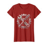 Mademark Grease Monkey Wrench and Screwdriver Crossed T-Shirt - Women - Cranberry Red
