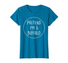 Lazy Funny Halloween Costume Co. Pretend Im a Buffalo Halloween Costume T-Shirt - Sapphire Blue