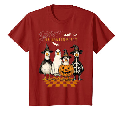 MTJ-Mushrooms Fun Halloween Ready Goose Artwork Funny Halloween Goose Costume Line-up Fall Humor T-Shirt