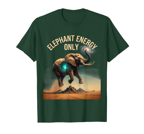 Mademark Elephant Energy Only Bold Graphic Design T-Shirt - Men - Dark Green