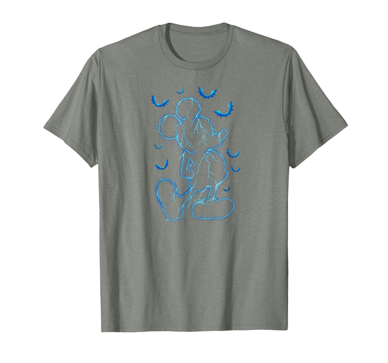 Disney - Mickey Lightning Halloween T-Shirt - Olive Heather