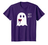 Halloween Ghosts & Stuff Clothing Hey Boo Ghost Heart Hand Sign Cute Halloween Spooky Season T-Shirt - Purple