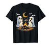 Halloween Tees and Spooky Ghosts Designs Ghosts Roasting Marshmallows Halloween Night Cute Novelty T-Shirt - Black