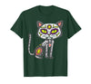 Halloween Cat Shirts For Women Men Kids Owner Sugar Skull Cat Dia De Muertos Day of Dead Halloween Mexican T-Shirt - Dark