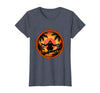 Mademark Monkey Silhouette Tropical Sunset Graphic T-Shirt - Women - Heather Blue