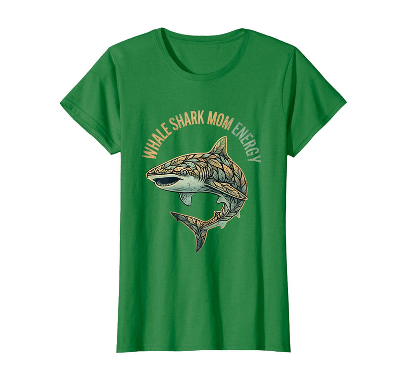 Mademark Whale Shark Mom Energy Ocean Lover Design T-Shirt - Kelly Green