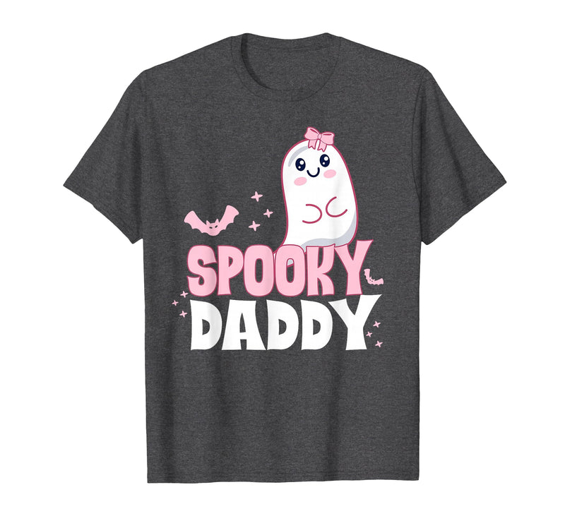 Spooky Family Cute Pink White Ghost Boo Halloween Spooky Daddy Family Cute Pink White Ghost Boo Halloween T-Shirt - Dark