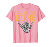 Mens Halloween Shirts For Dad Daddy Papa Men Halloween Dad to The Bone Skeleton Hand Fun Papa Costume Men T-Shirt - Pink