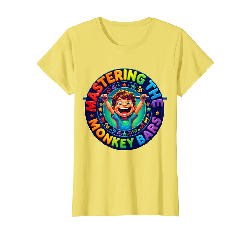 Mademark Mastering the Monkey Bars First Day of Kindergarten T-Shirt - Women - Lemon Yellow