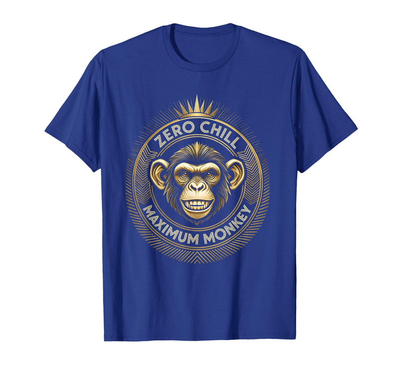 Mademark Zero Chill Maximum Monkey Fun Graphic Design T-Shirt - Men - Royal Blue