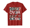 Mademark Horses Over Highways Always Equestrian Design T-Shirt - Cranberry Red