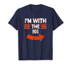 Halloween Mega Warehouse Vintage I'm with the Egg Lazy Halloween Costume T-Shirt - Navy Blue