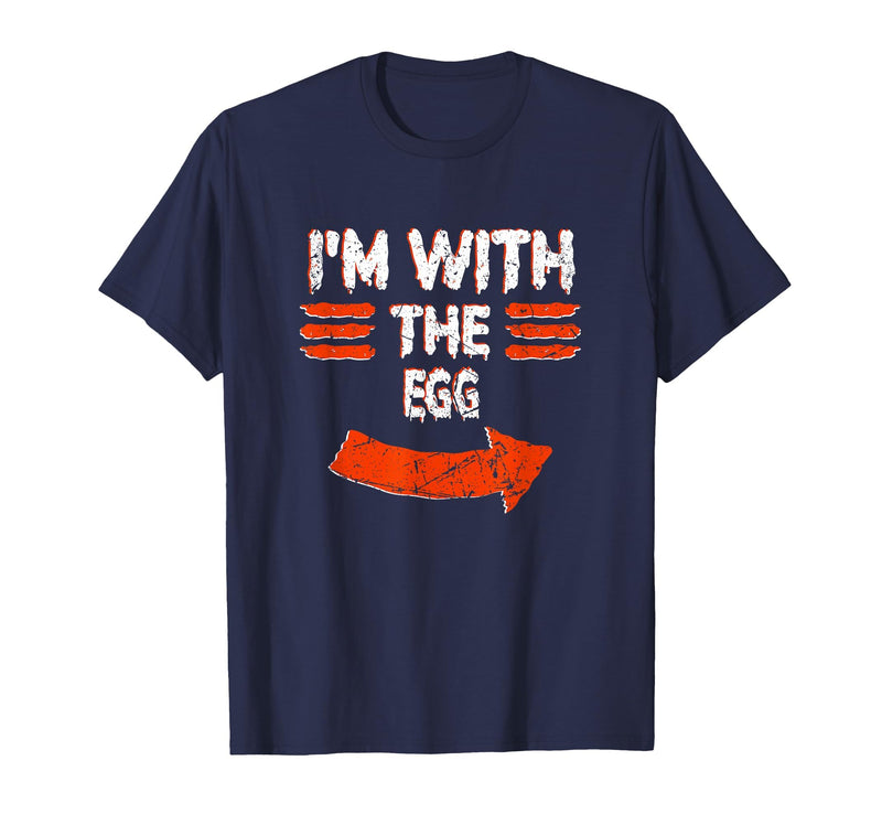 Halloween Mega Warehouse Vintage I'm with the Egg Lazy Halloween Costume T-Shirt - Navy Blue