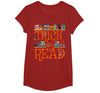 Trick or Read Funny Halloween Teacher Book Library Reading T-Shirt - Cranberry Red